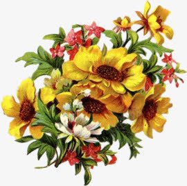 手绘花饰图标卡通花饰png_新图网 https://ixintu.com 卡通元素 卡通花图案 复古图案 手绘花图标 手绘花饰 精美 花束 花饰