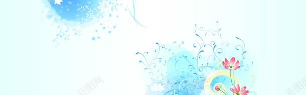 饰花朵横幅蓝色jpg设计背景_新图网 https://ixintu.com 横幅 花朵 蓝色