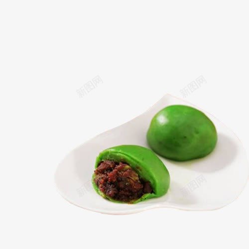 绿色豆沙包png免抠素材_新图网 https://ixintu.com png 盘子 绿色 豆沙包