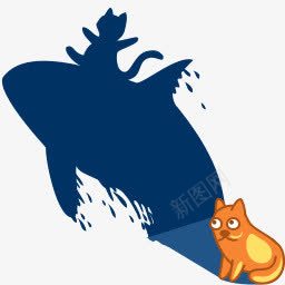 猫的影子鲸鱼图标png_新图网 https://ixintu.com cat shadow whale 影子 猫 鲸鱼