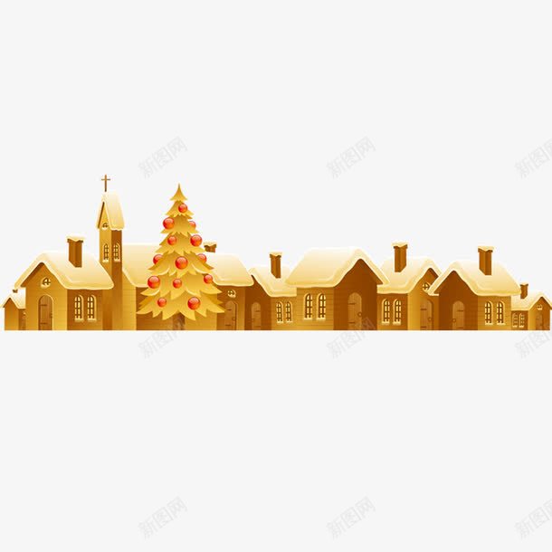 圣诞节屋子png免抠素材_新图网 https://ixintu.com 圣诞树 圣诞节 屋子 雪