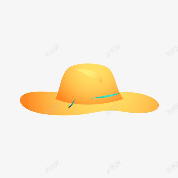 太阳帽png免抠素材_新图网 https://ixintu.com 太阳帽 海边 黄色