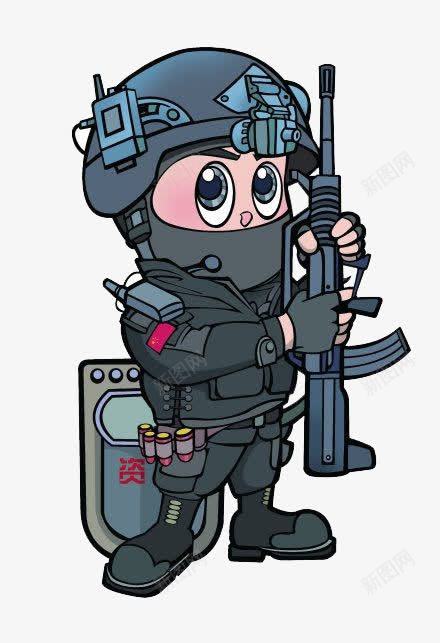 卡通中国特警png免抠素材_新图网 https://ixintu.com 中国 卡通 帅气 特警