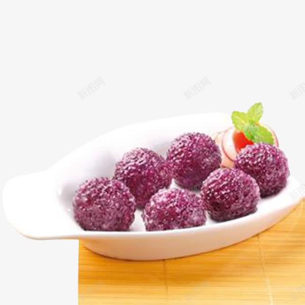 珍珠紫薯球png免抠素材_新图网 https://ixintu.com 产品实物 圆形 摆盘