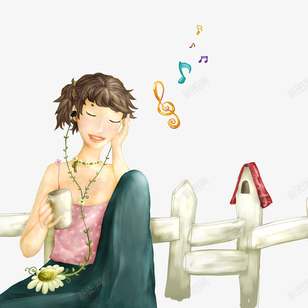 卡通人物中的插画背景png免抠素材_新图网 https://ixintu.com 人物 人物卡通 卡通背景
