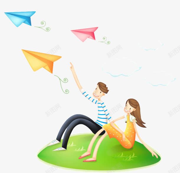 放飞的风筝png免抠素材_新图网 https://ixintu.com 人物 放飞的风筝 绿色