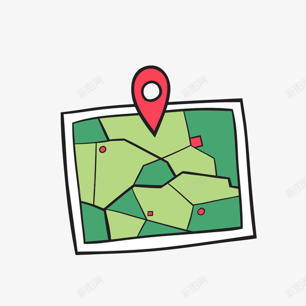 绿色定位地图png免抠素材_新图网 https://ixintu.com 卡通标签 定位地图 红色定位 绿色标签 背景装饰