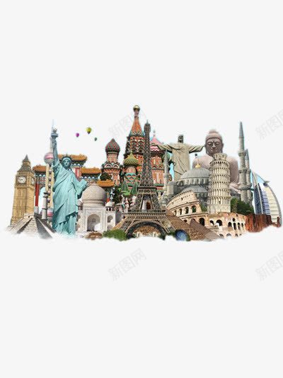 城市建筑png免抠素材_新图网 https://ixintu.com 城市标志 旅游 著名景点
