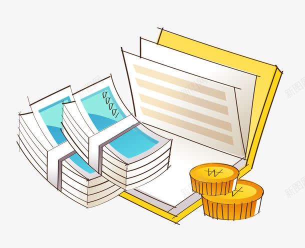 账本纸钱金币矢量图eps免抠素材_新图网 https://ixintu.com 卡通素材 手绘素材 硬币 账本 金币 金钱 矢量图