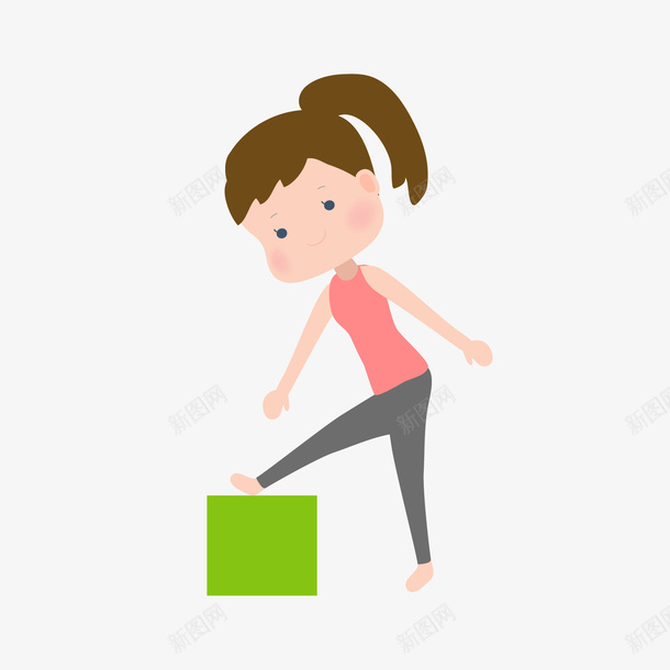 压脚的红色衣服女子矢量图ai免抠素材_新图网 https://ixintu.com 压脚女子 女子 灰色 红色 红色衣服 绿色 矢量图