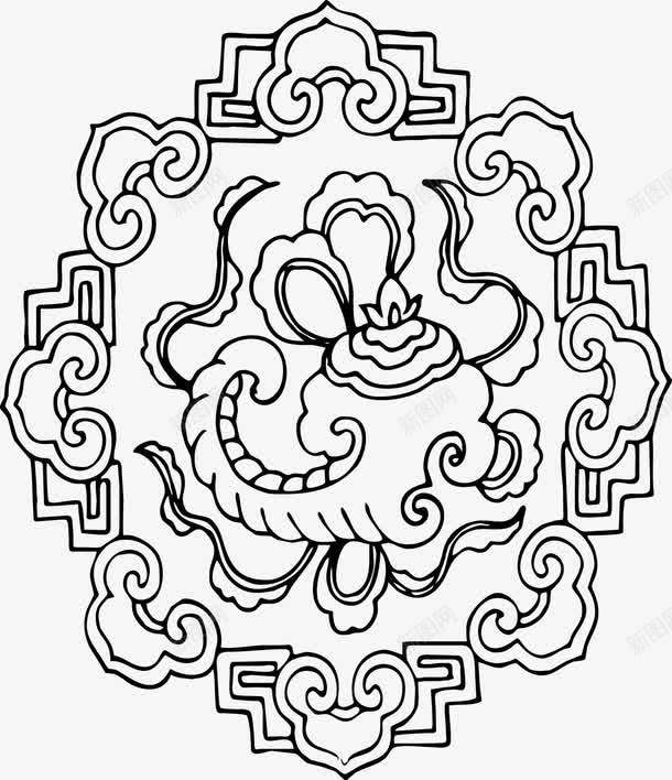 中国传统图案抽象花纹png免抠素材_新图网 https://ixintu.com 中国风 花纹图案 装饰 黑色