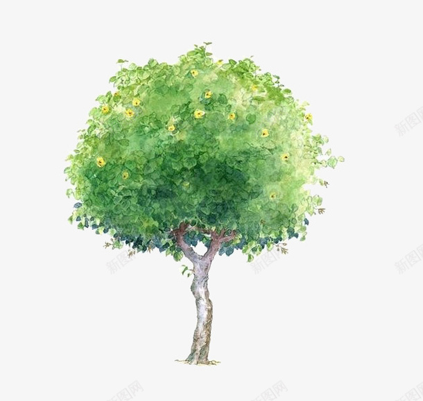 蓝色梦幻树叶psd免抠素材_新图网 https://ixintu.com 小树 数 树叶 绿叶