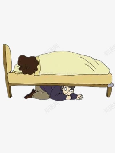 床上床下png免抠素材_新图网 https://ixintu.com 卡通 彩色 漫画