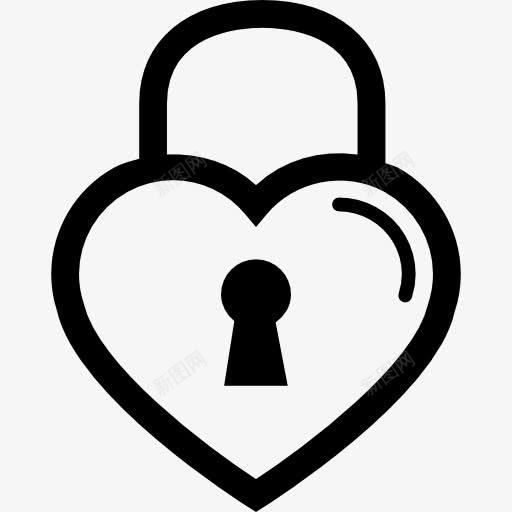 心形锁的轮廓图标png_新图网 https://ixintu.com 工具和器具 心形 心的形状 心的锁 锁了 锁的心