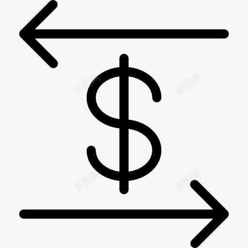 货币兑换图标png_新图网 https://ixintu.com 商业 箭 美元符号 货币 钱币兑换 银行