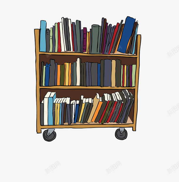卡通版的书架png免抠素材_新图网 https://ixintu.com PNG素材 书架 书籍 卡通
