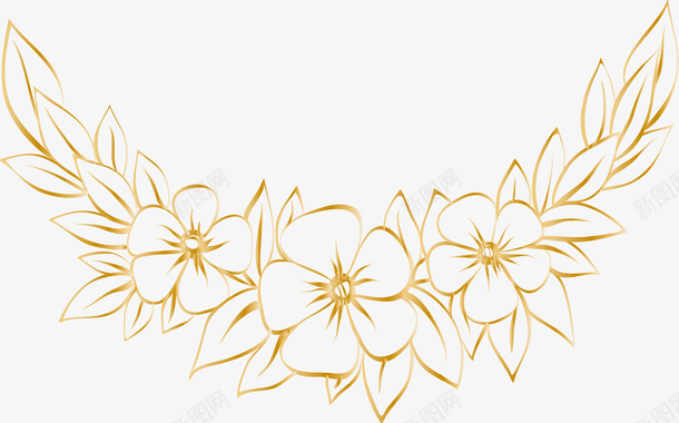 卡通金色花朵png免抠素材_新图网 https://ixintu.com 创意花朵 矢量花 花 花纹 质感花 金属 金属花 金属花朵 金属质感花 金色 金色的花 金色花
