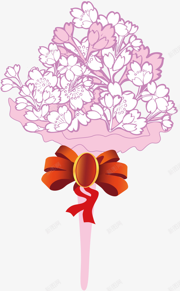 手绘手捧粉色花球花束png免抠素材_新图网 https://ixintu.com 包装 情人节 手捧花 手绘 粉色 粉色花球 花束 花球 道具