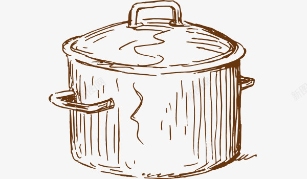 素描煮锅矢量图eps免抠素材_新图网 https://ixintu.com 煮锅 素描 矢量图