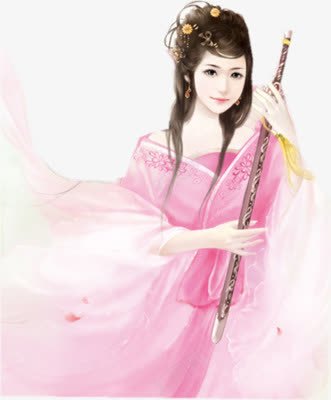 粉衣女子萧png免抠素材_新图网 https://ixintu.com 图片 女子