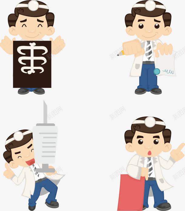 卡通医生元素png免抠素材_新图网 https://ixintu.com 医护人员 医生 卡通 男医生