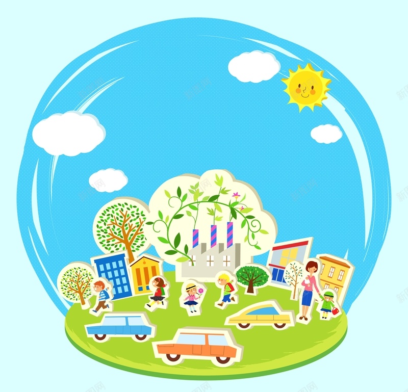 矢量儿童扁平化保护地球背景ai设计背景_新图网 https://ixintu.com 保护地球 儿童 创意 卡通 城市 家园 扁平化 手绘 海报 矢量 童趣 背景 蓝色 矢量图