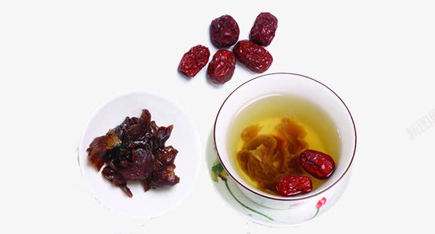 红枣木耳桂圆茶png免抠素材_新图网 https://ixintu.com 养生 木耳 桂圆 红枣 茶水