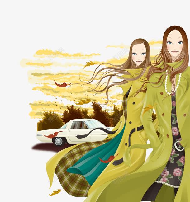 风中的女子png免抠素材_新图网 https://ixintu.com 姐妹图 美女 风景如画