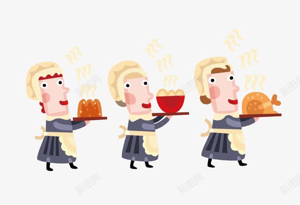 香喷喷的饭菜png免抠素材_新图网 https://ixintu.com 仆人 饭菜 鸡腿
