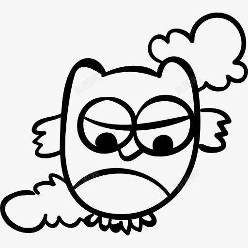 猫头鹰和云图标png_新图网 https://ixintu.com 万圣节 云 动物 晚上 猫头鹰 轮廓 鸟