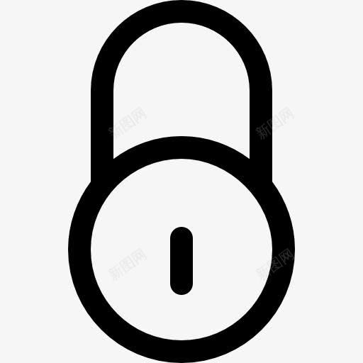锁圆形挂锁轮廓工具符号图标png_新图网 https://ixintu.com 圆形锁 大杯线 安全 封闭 工具 挂锁 接口 符号 锁