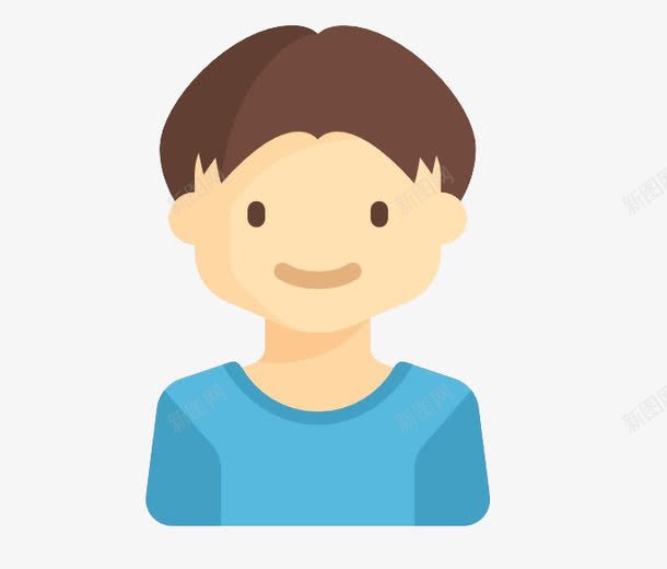 蓝衣服男孩png免抠素材_新图网 https://ixintu.com 卡通男孩 可爱的男孩 手绘男孩 男头像 男孩