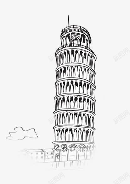 建筑物装饰图案png免抠素材_新图网 https://ixintu.com 卡通插画 塔 建筑物 楼 装饰图案