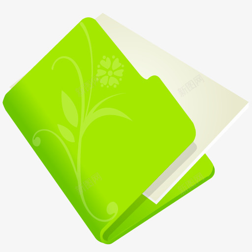 文件夹花绿色图标png_新图网 https://ixintu.com flower folder green 文件夹 绿色 花