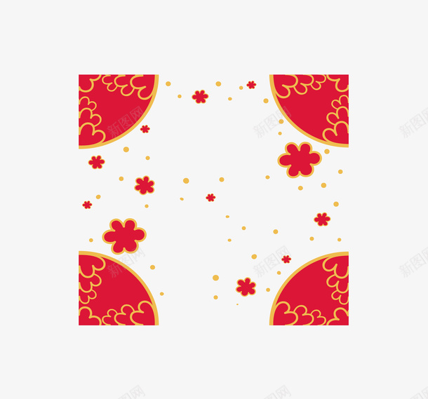 红色喜庆中国风花纹矢量图ai免抠素材_新图网 https://ixintu.com 中国风 喜庆花纹 大红色 大红花纹 矢量png 花纹 矢量图