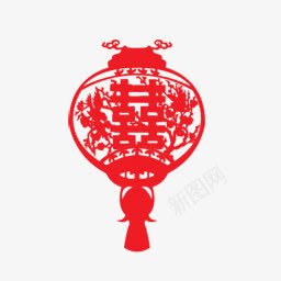 窗花png免抠素材_新图网 https://ixintu.com 中国风 剪纸 喜 窗花 红灯笼