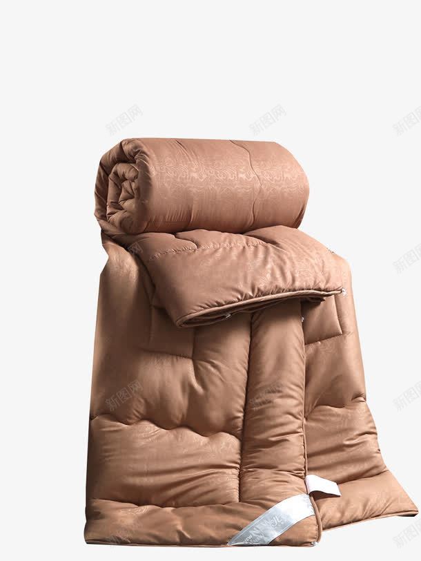 咖啡色双人厚被子png免抠素材_新图网 https://ixintu.com 产品 保暖 冬被 厚实 海报