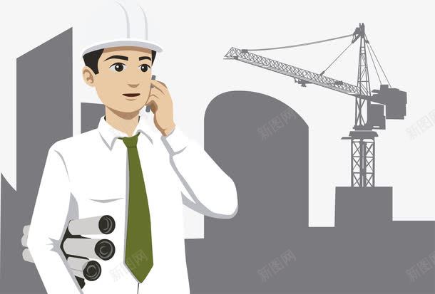 建筑工程png免抠素材_新图网 https://ixintu.com 工程 工程师 灰色 男人