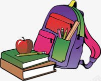 手绘开学生书包书本png免抠素材_新图网 https://ixintu.com 书包 书本 学生