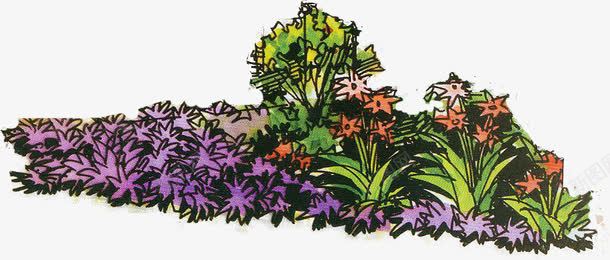 紫色小花手绘风景png免抠素材_新图网 https://ixintu.com 紫色 风景