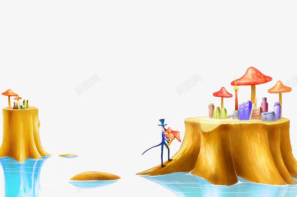 树根png免抠素材_新图网 https://ixintu.com 卡通蘑菇 手绘 树根