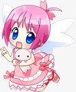 粉色直发呆萌女孩png免抠素材_新图网 https://ixintu.com 发呆 女孩 粉色
