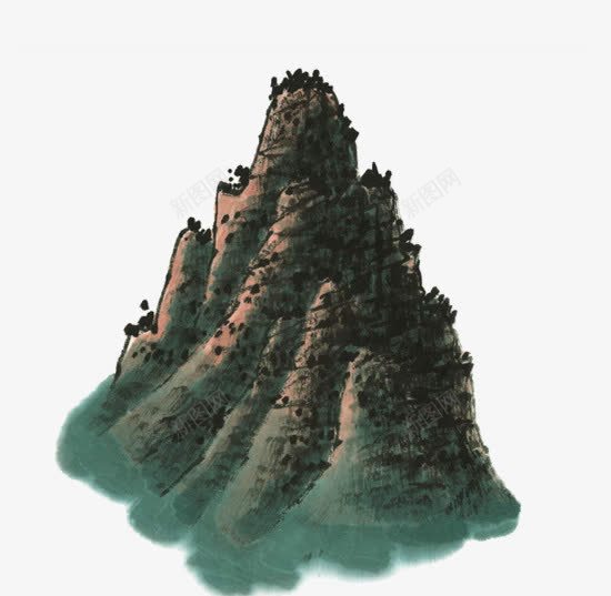 云里雾里的山png免抠素材_新图网 https://ixintu.com 图案 山 水墨 装饰 风景