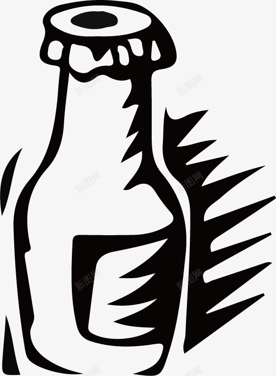 卡通饮料瓶简笔画图标png_新图网 https://ixintu.com 卡通饮料 卡通饮料瓶 手绘饮料瓶 饮料免抠png 饮料瓶简笔画 饮料简笔画 黑色线条