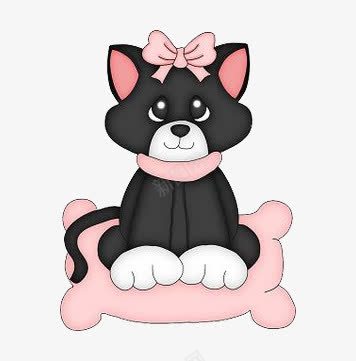 带蝴蝶结的猫星人png免抠素材_新图网 https://ixintu.com 动物 猫 猫星人 粉色 蝴蝶结 黑色