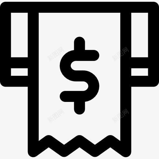 收据图标png_新图网 https://ixintu.com 商务 支付 机票 比尔 美元符号 钱 钱字符号