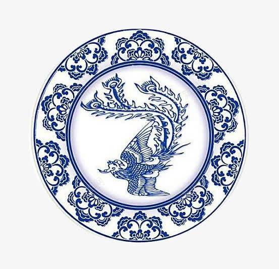 青花瓷凤凰图案果盘png免抠素材_新图网 https://ixintu.com 凤凰图案果盘 凤图案 圆形水果盘 圆形盘子 手绘果盘 果盘儿 青花瓷盘子