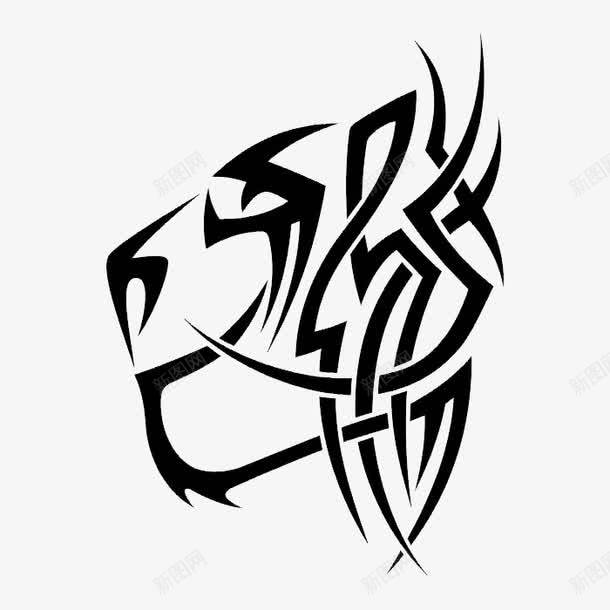 黑白图案动物png免抠素材_新图网 https://ixintu.com 素材库 纹身图案 黑白图案动物