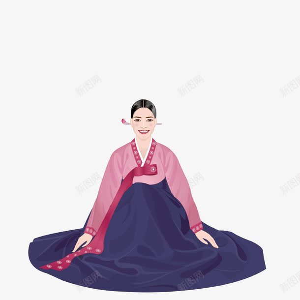 穿韩裙的美女png免抠素材_新图网 https://ixintu.com 美女 韩服 韩裙