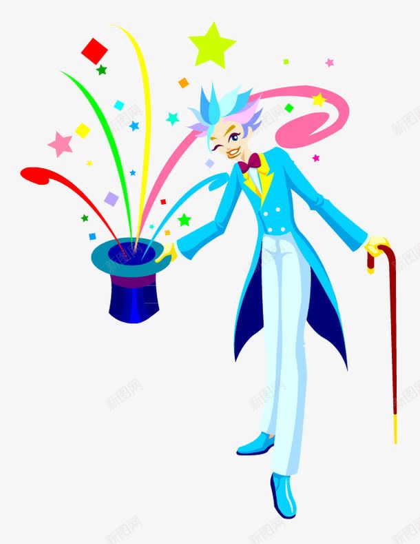 魔术师与他的帽子矢量图ai免抠素材_新图网 https://ixintu.com 魔术 魔术师 魔法帽 矢量图
